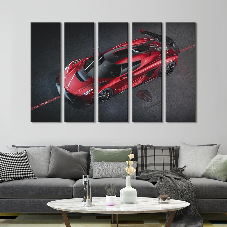 Картина на полотні Стильний червоний Koenigsegg Jesko Absolut 132x80 см (1241-51)