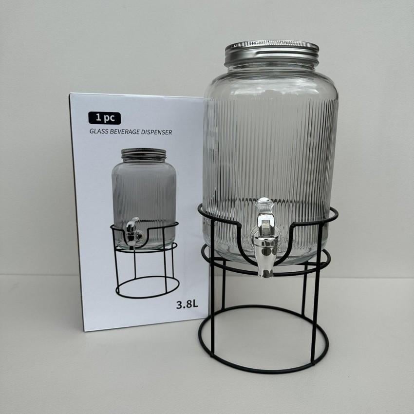 Лимонадник стеклянный S&T 3415 с металлической крышкой на подставке 3,8 л (2657985491) Лимонадник стеклянный S&T 3415 с металлической крышкой на подставке 3,8 л (2657985491)