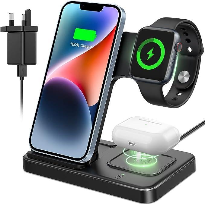 Зарядна станція бездротова 3в1 для Apple/iWatch/Airpods (1939481319)
