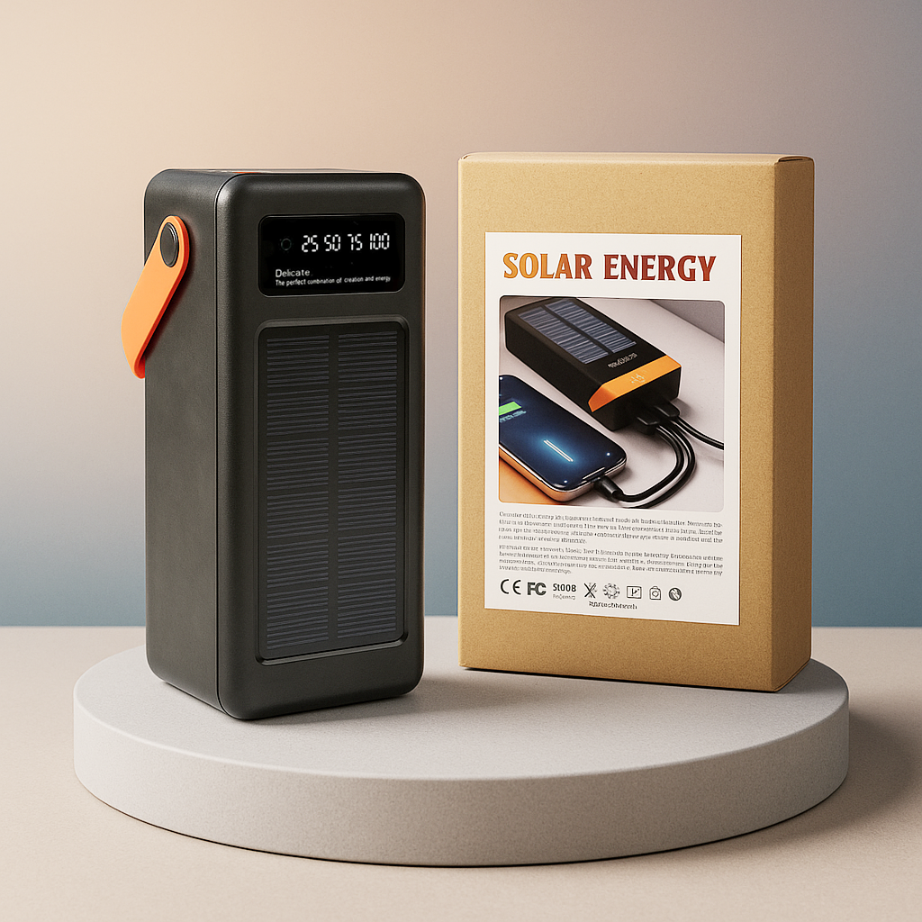 Повербанк с солнечной панелью Viaking Solar PowerBank 60000 mAh с быстрой зарядкой и фонариком (01-0011) Повербанк с солнечной панелью Viaking Solar PowerBank 60000 mAh с быстрой зарядкой и фонариком (01-0011)