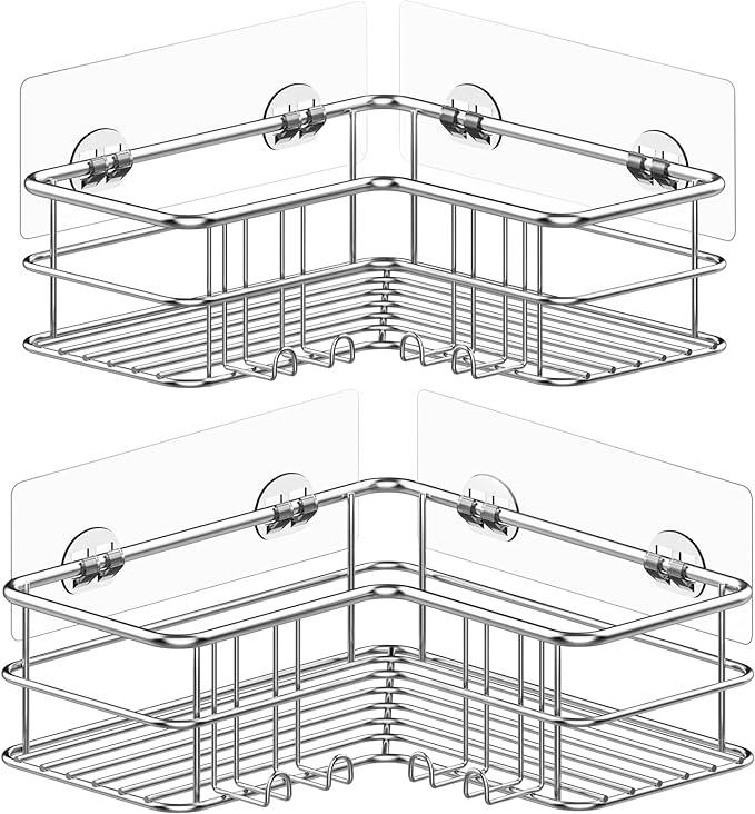 Полка для душа Menbyci угловая 2 шт. 23,6х7,6 см Серебристый (2176946476)