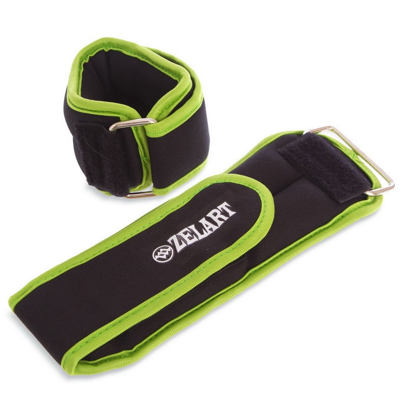 Утяжелители-манжеты для рук и ног Zelart FI-5732-1-GR 2x0,5 кг Черно-зеленый