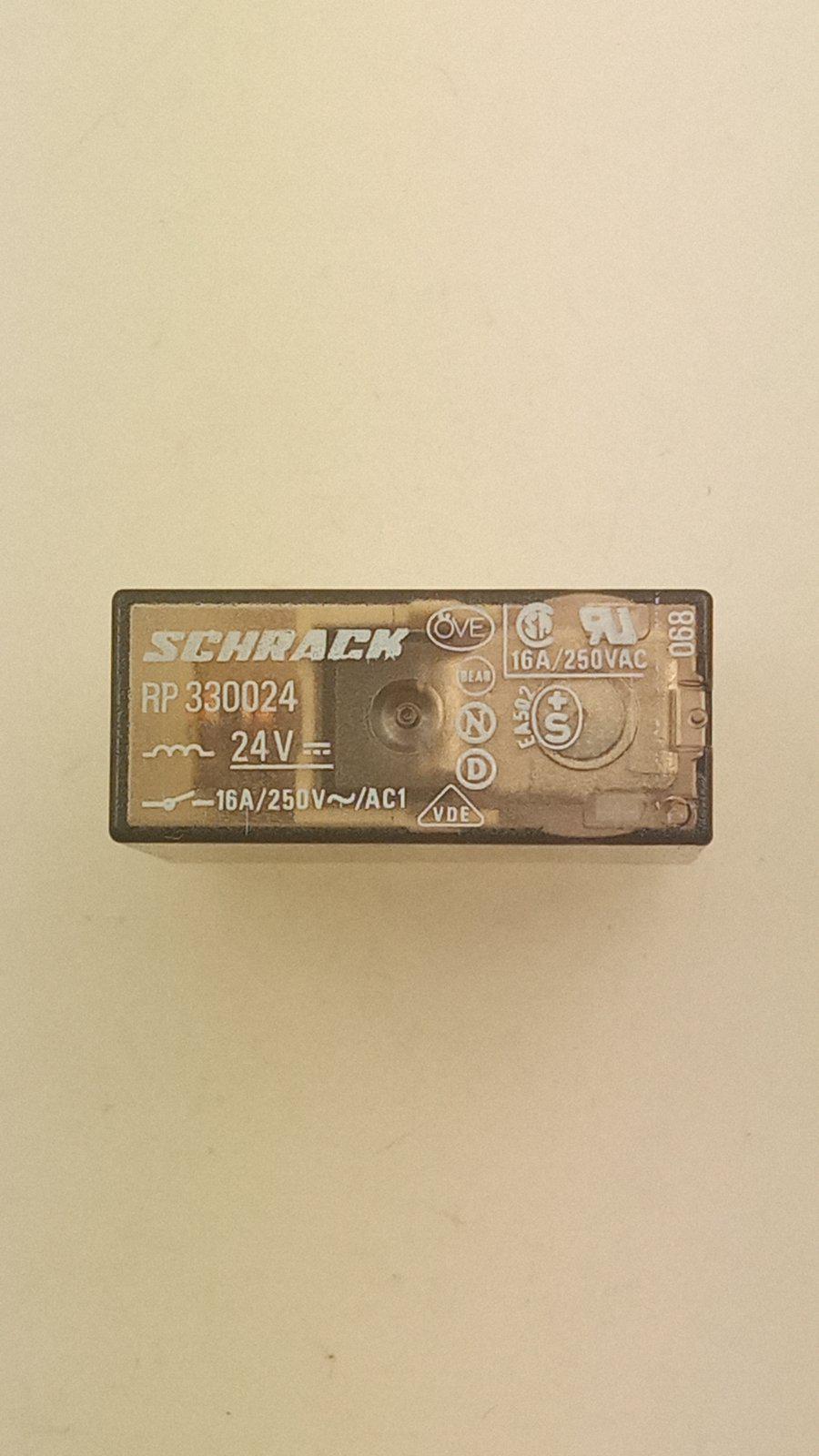 Реле Schrack RP330024 24VDC 16A 250V 1ST 28x12x25 (19503)