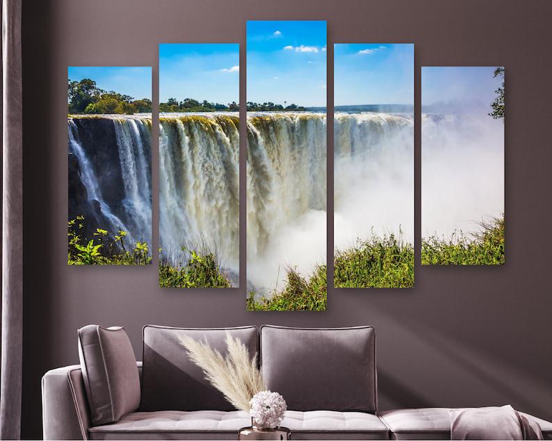 Модульная картина на холсте KIL Art Водопад в Африке из пяти частей 112x68 см (M51_M_421)