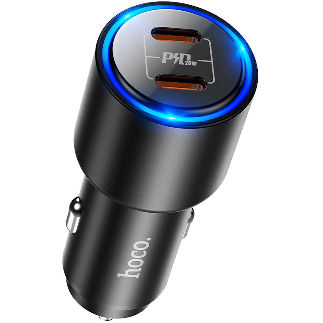 Автомобільний зарядний пристрій Hoco NZ3 40W Dual Port Type-C Black Автомобільний зарядний пристрій Hoco NZ3 40W Dual Port Type-C Black