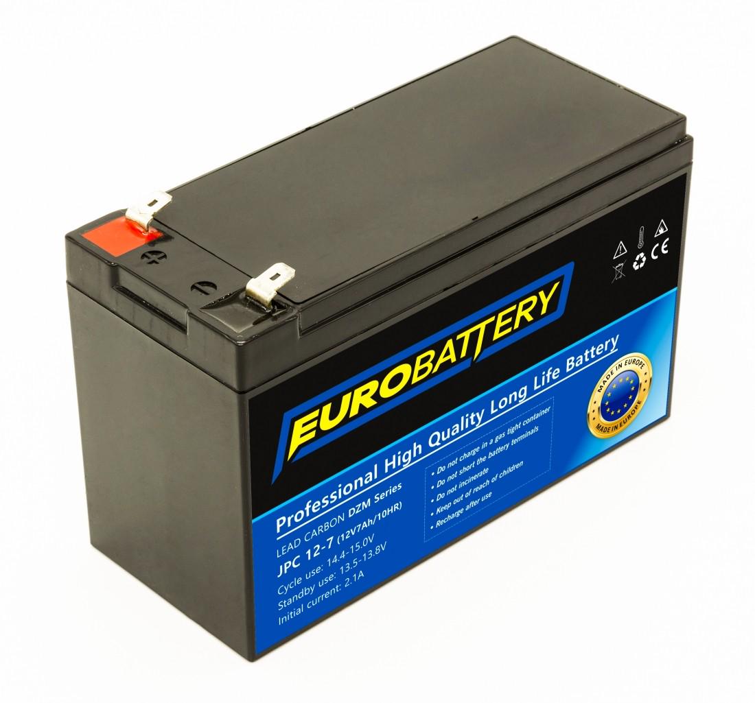 Аккумулятор для ИБП EuroBattery JPC12-7 DZM карбоновый 12V 7,0 Ач (648) - фото 1
