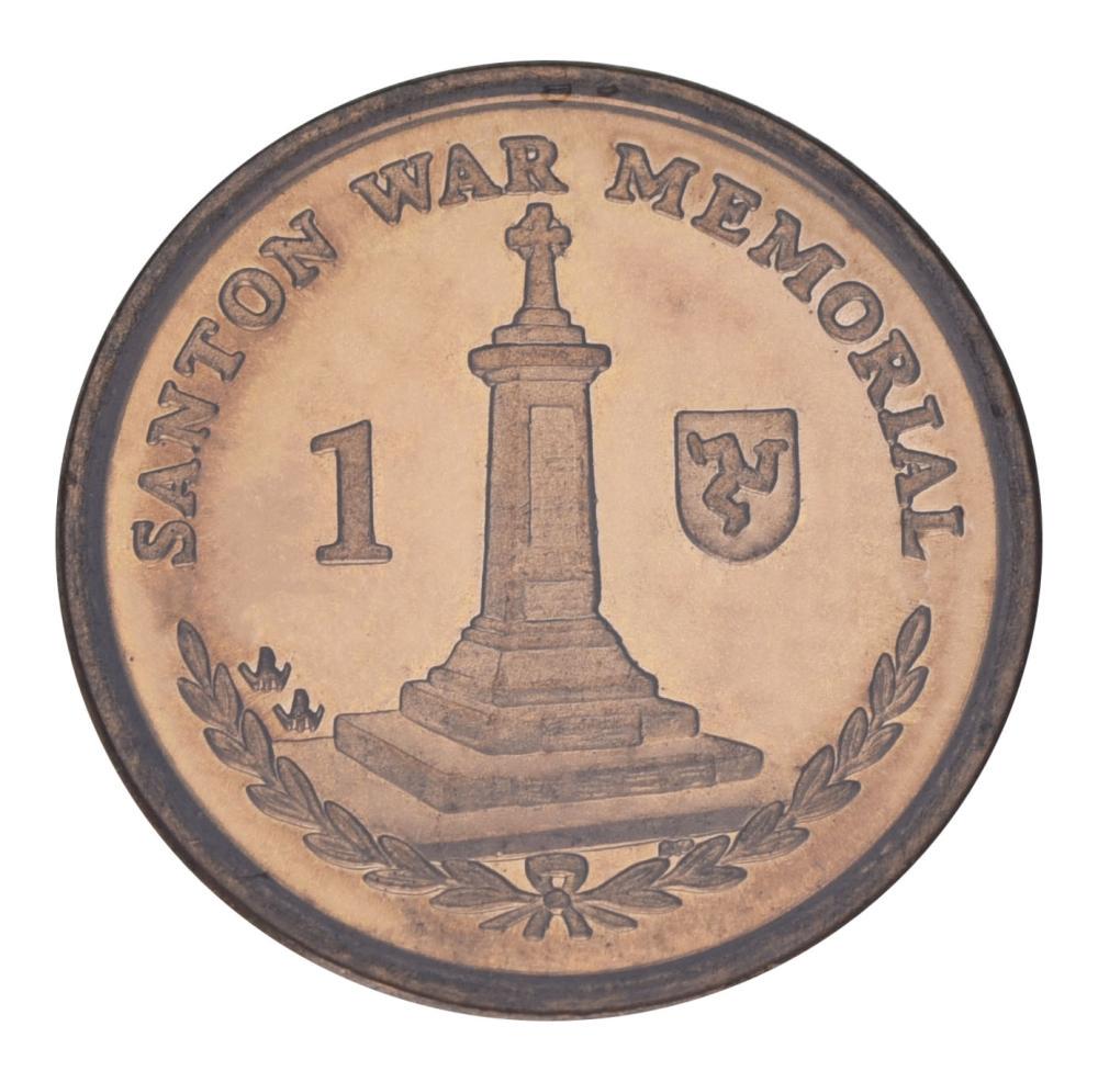 Коллекционная монета Остров Мэн 1 пенни 2004 UNC Santon War Memorial (М21822)