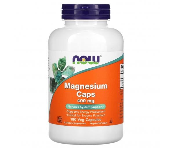 Магній у капсулах Magnesium Caps 400mg Now Foods 180 капс.