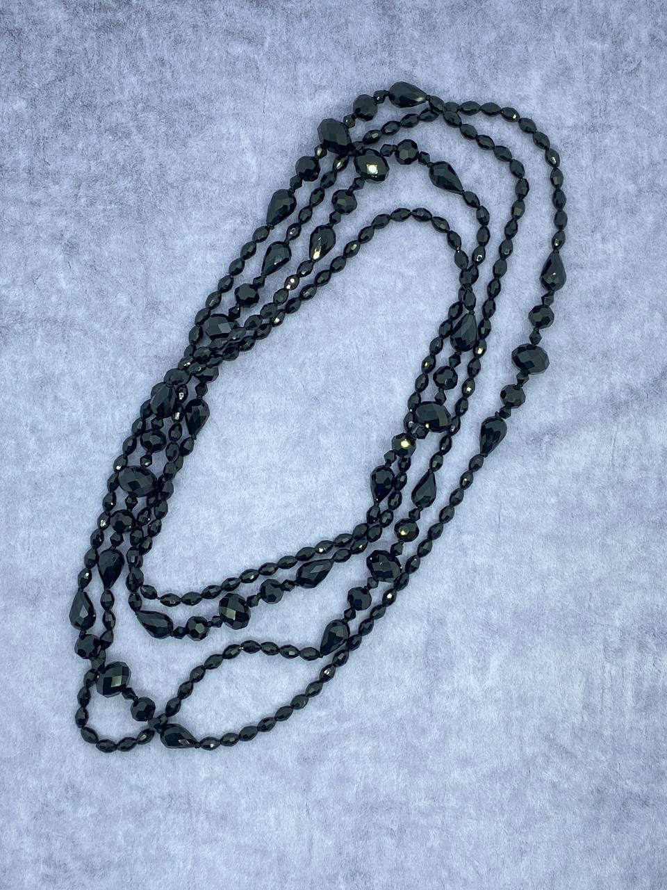 Бусы хрусталь 178 см Черный (9903)