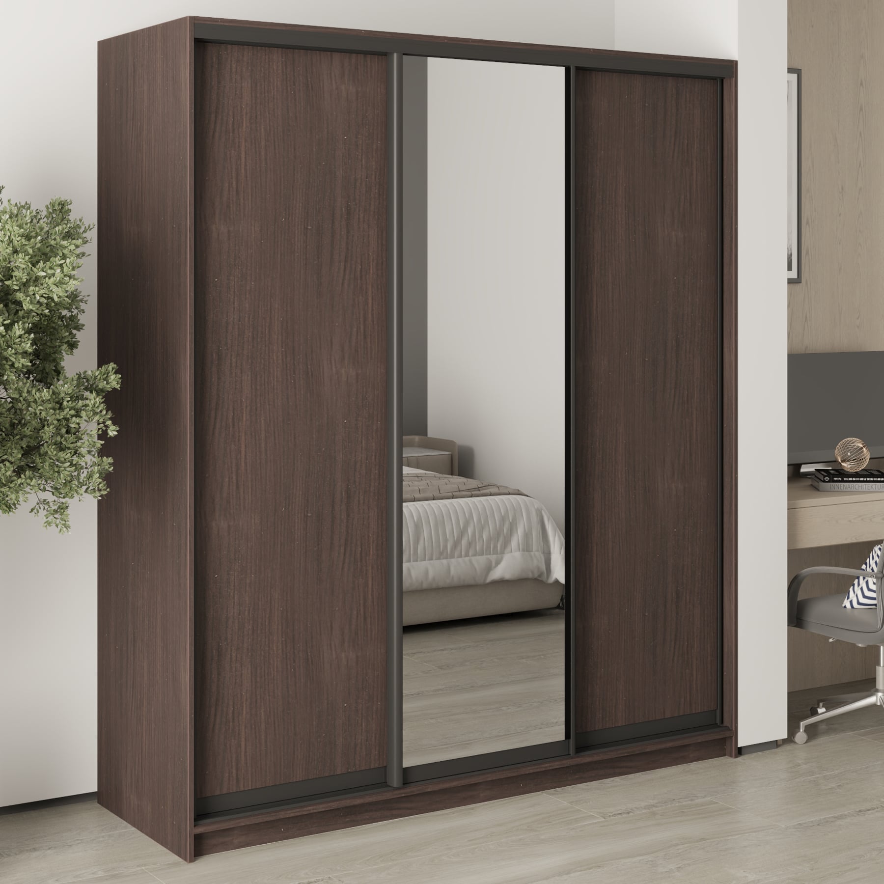 Шкаф-купе трехдверный Mebel Star Стандарт BG MBS-8400 180х45х210 см Дуб ристрето (1007811)