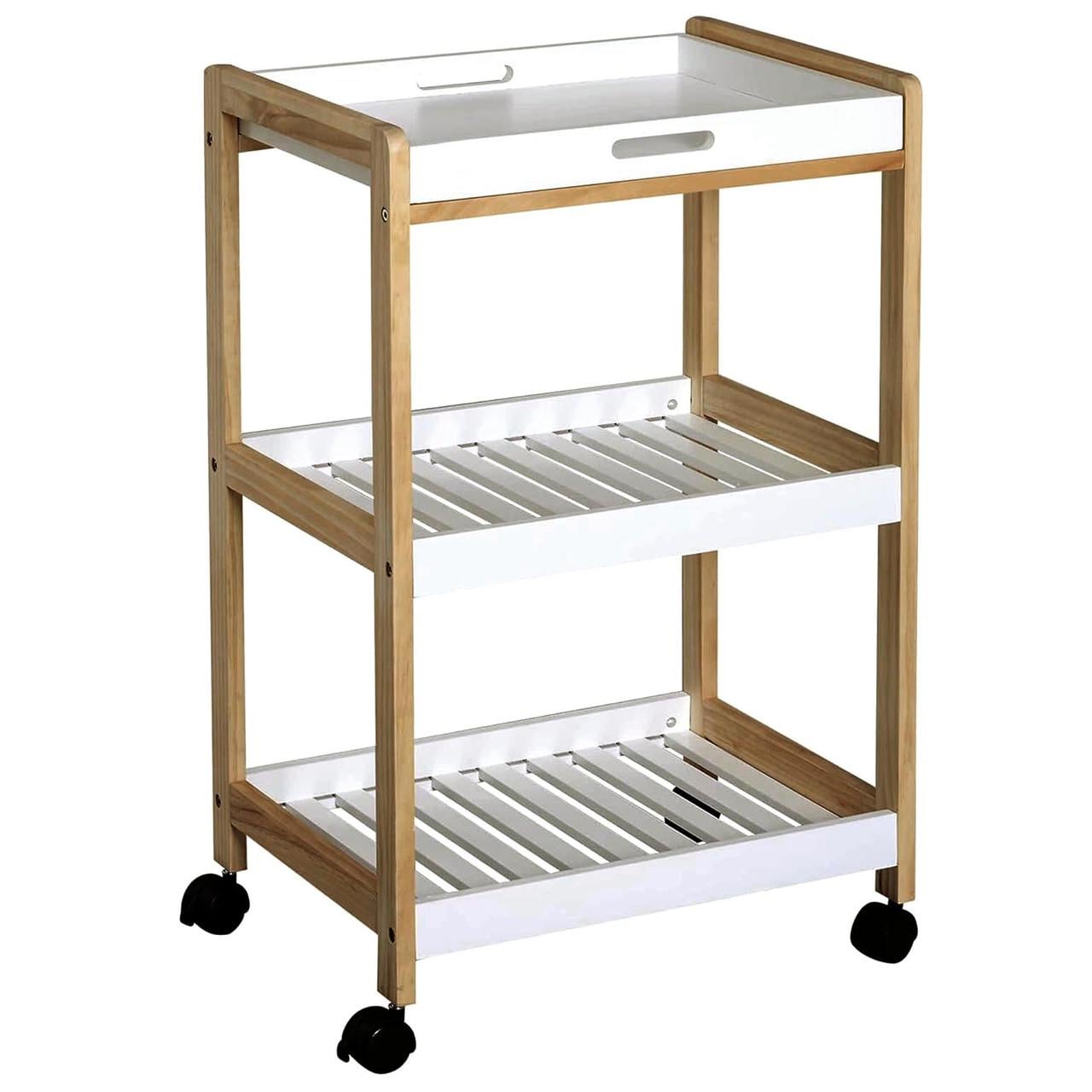 Этажерка для ванной из дерева на колесиках Тавейра Сиена/Зефир (АБТ-00790520)