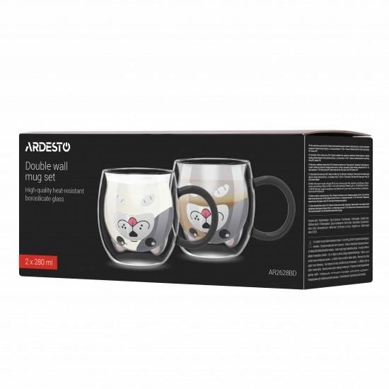 Набор чашек Ardesto Animals с двойными стенками боросиликатное стекло 2х280 мл (AR2628BD) - фото 3