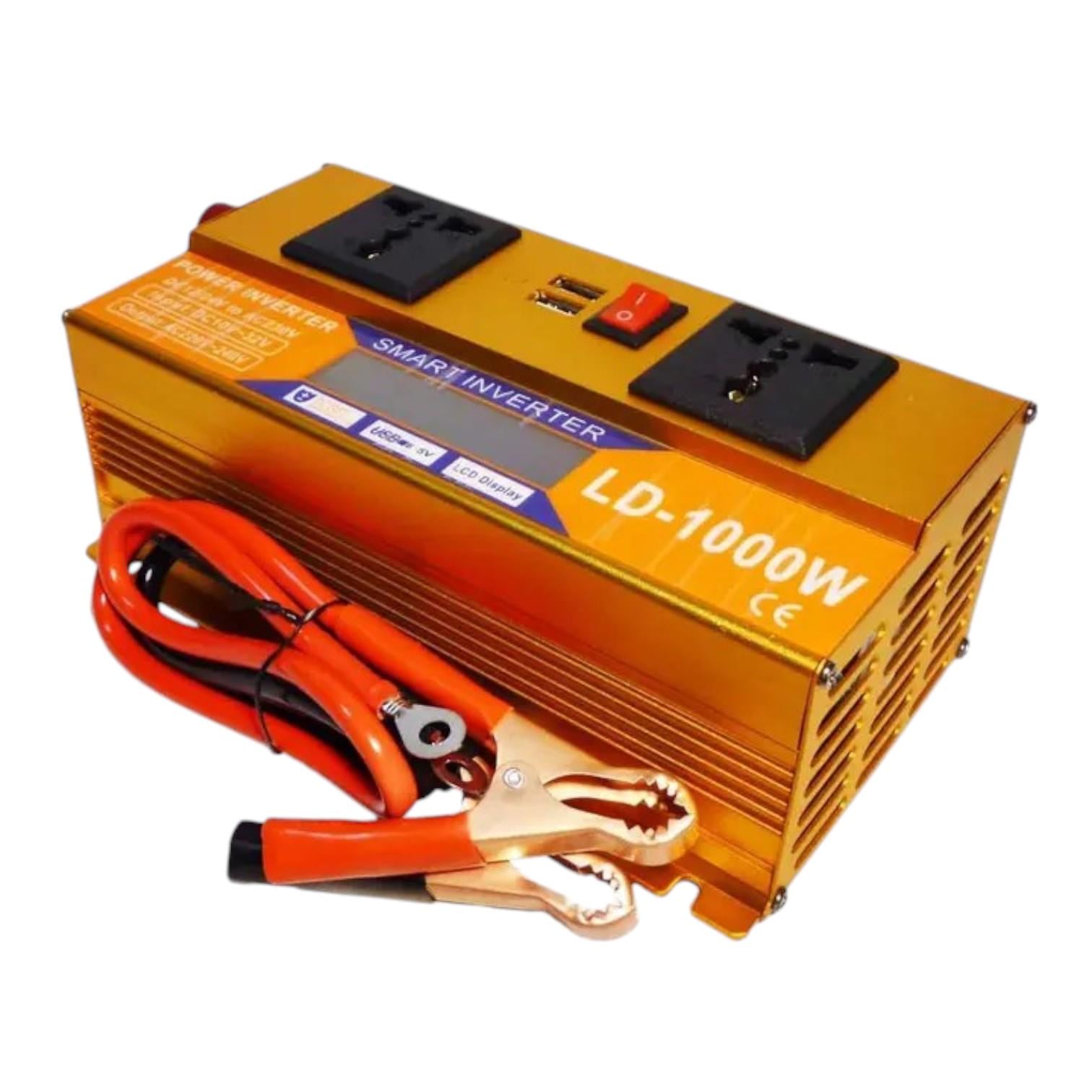 Инвертор 1000 W/12 V/24 V + LCD золотой Инвертор 1000 W/12 V/24 V + LCD золотой