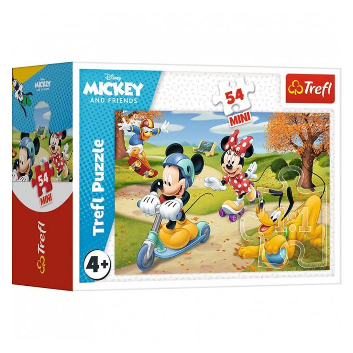 Пазлы мини Trefl Мини и Микки на самокате 54 элемента (190594)