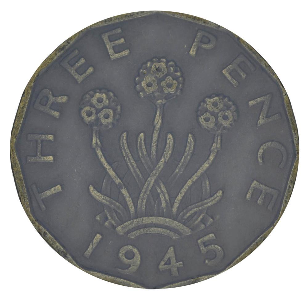 Коллекционная монета Великобритания 3 пенса 1945 F-VF (М20897)