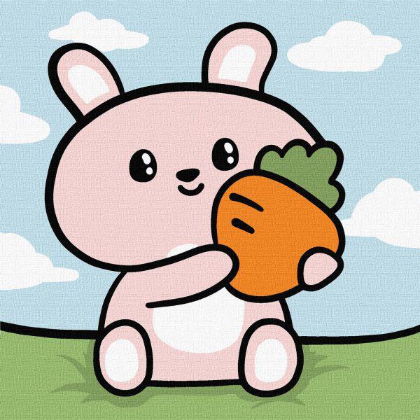 Картина по номерам Идейка Веселый зайчик 18х18 см (Id-KHO6215)