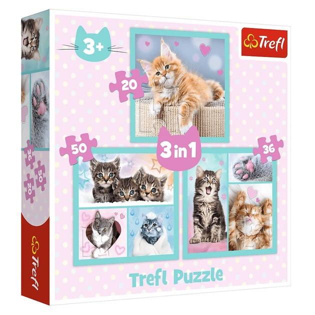 Пазли 3в1 Trefl Милі кошенята (5900511348620)