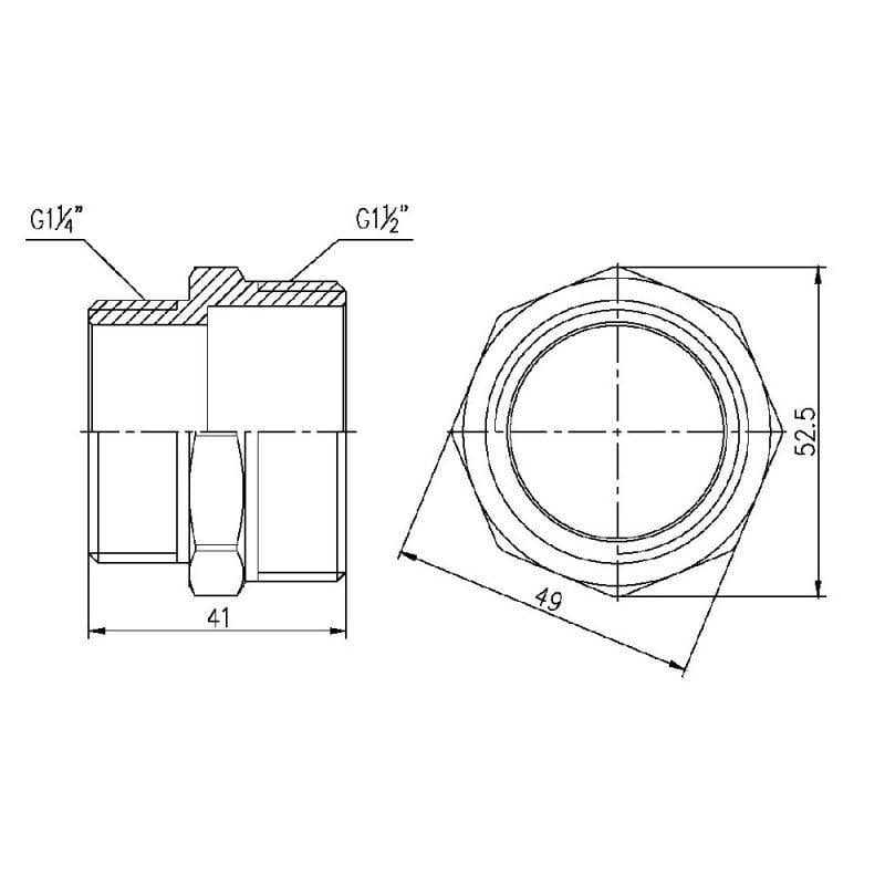 Ниппель редукционный SD Forte 1-1/2х1-1/4" (SF3594032/FRRS00002575) - фото 2