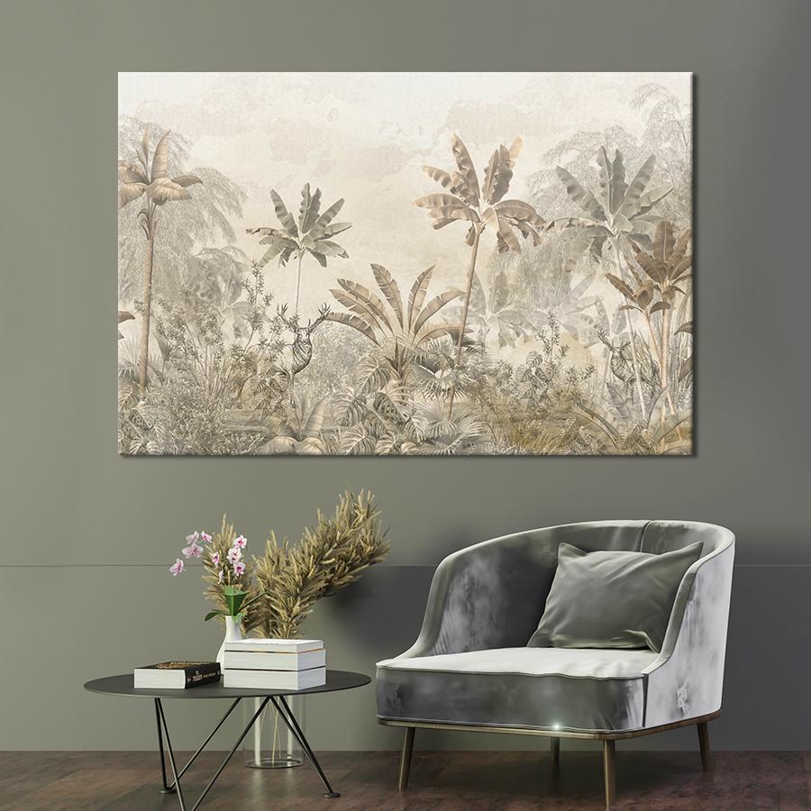 Картина на холсте Тропический лес с пальмами 80x54 см (V625-1_L)