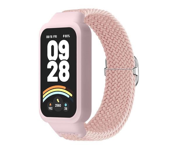 Ремешок для фитнес-браслета Textile Elastic для Xiaomi Smart Band 9 Active Розовый (41718)