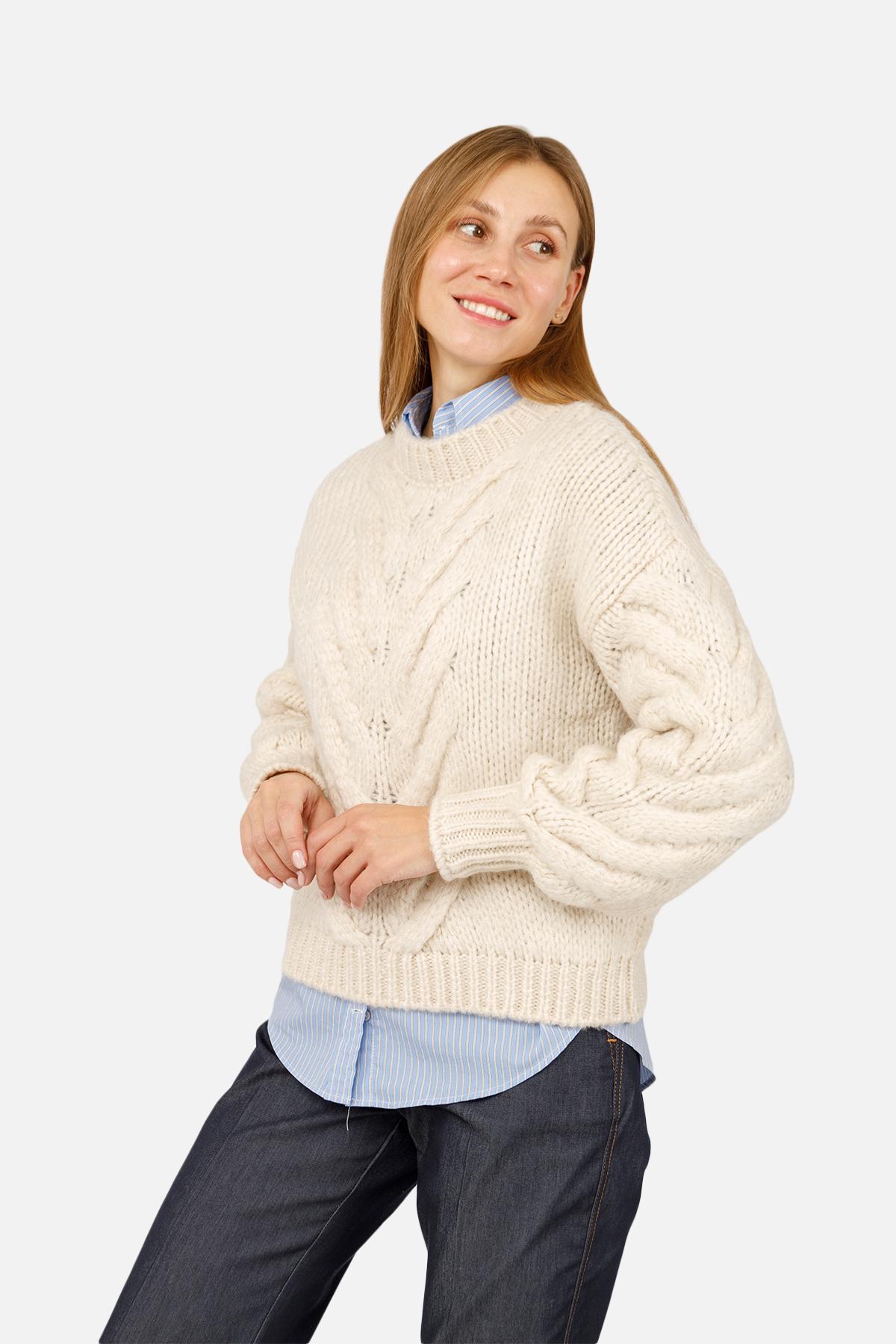 Джемпер жіночий р. 46 Молочний (SKT001027133) - фото 3 Джемпер жіночий р. 46 Молочний (SKT001027133) - фото 3