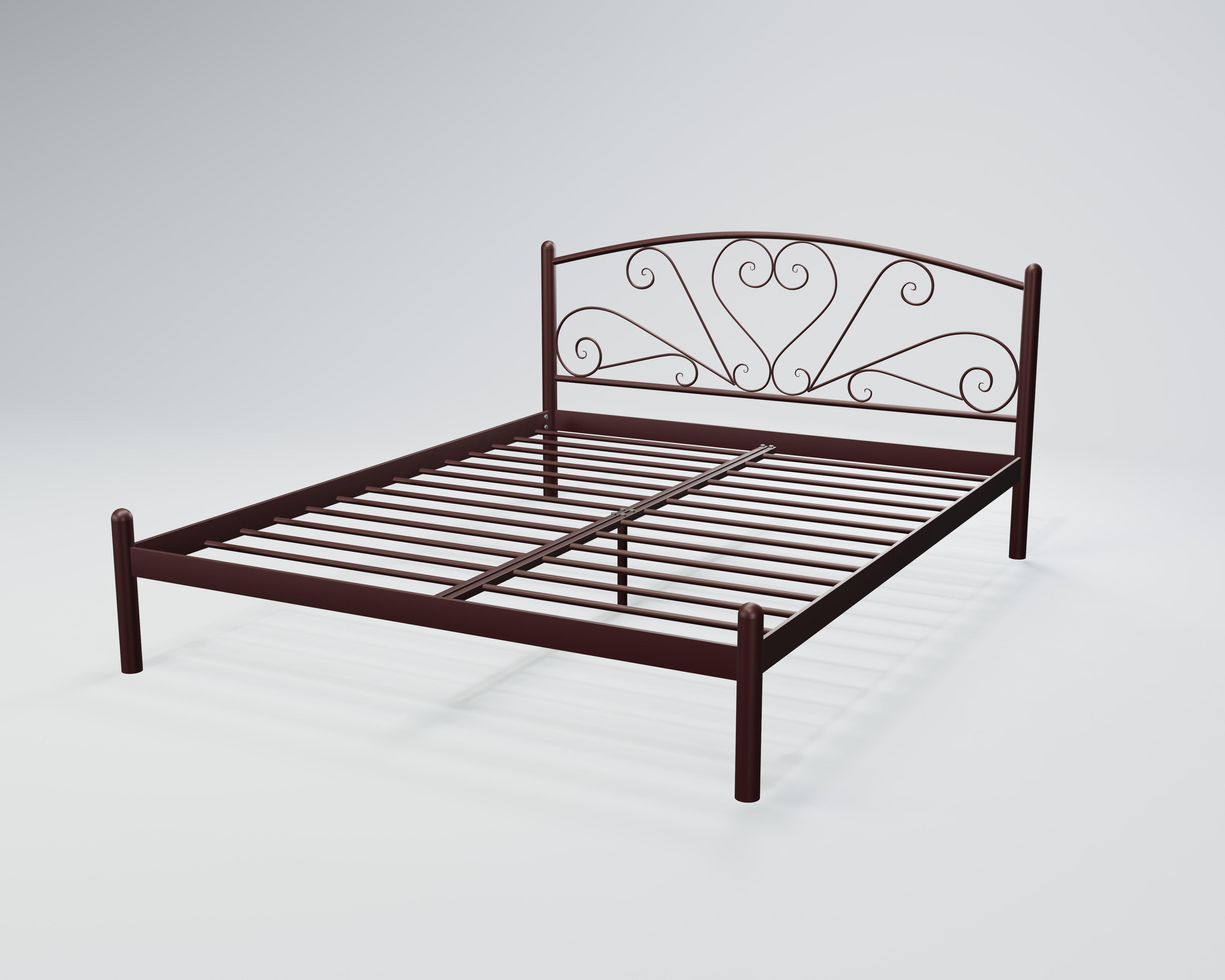 Кровать металлическая Карисса 120x200 см Бордовый