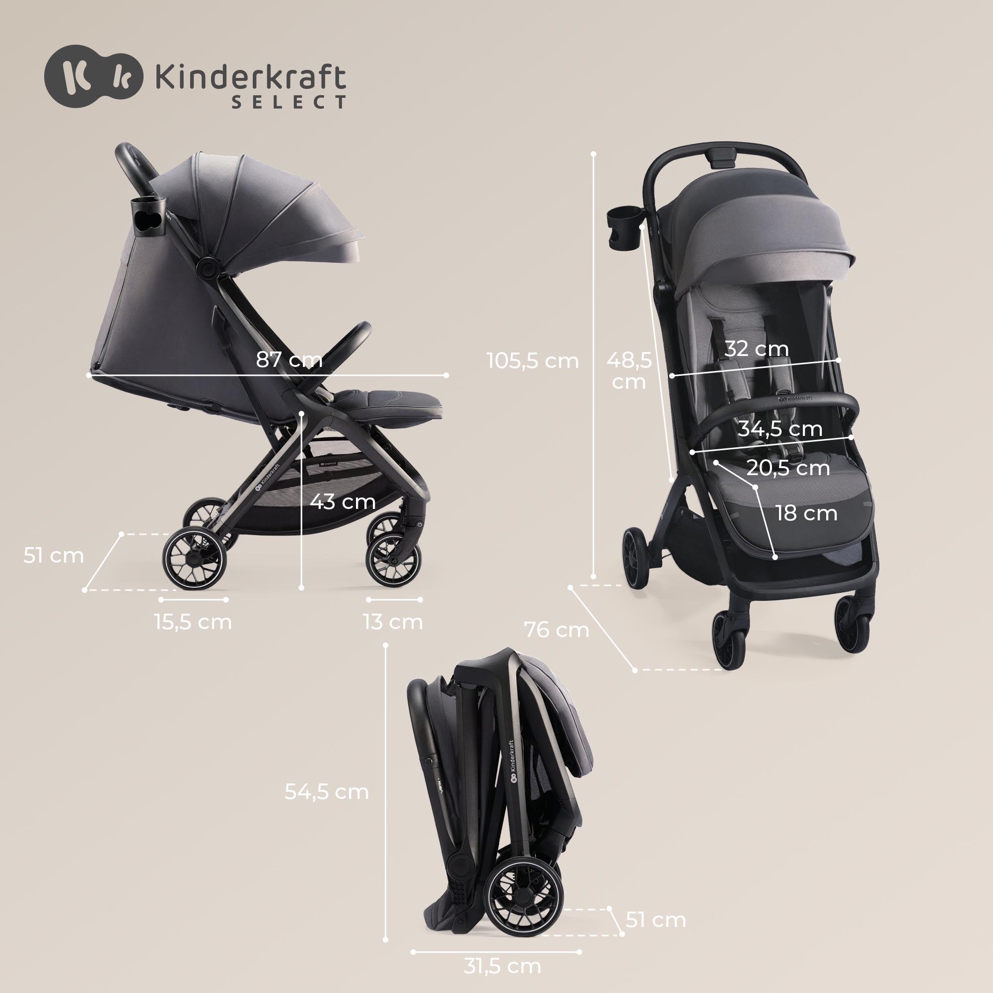 Коляска прогулянкова Kinderkraft Nubi 2 Cloudy Grey (KSNUBI02GRY0000) - фото 4