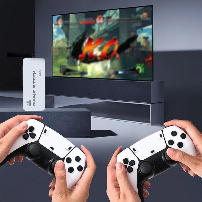 Консоль ігрова M15 Plus 30000 ігор Pro 4K Game Stick 64 Gb та 2 бездротові джойстики White - фото 2