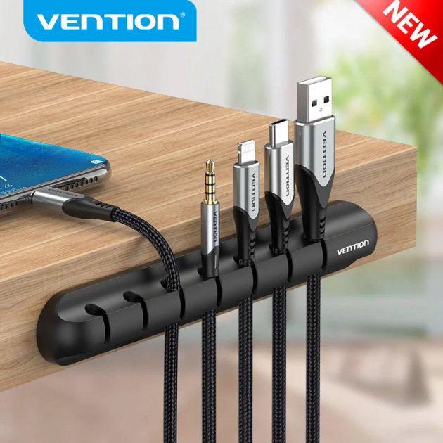 Органайзер для кабеля Vention 7 Ports Desktop Cable Manager 7 проводов Черный - фото 2