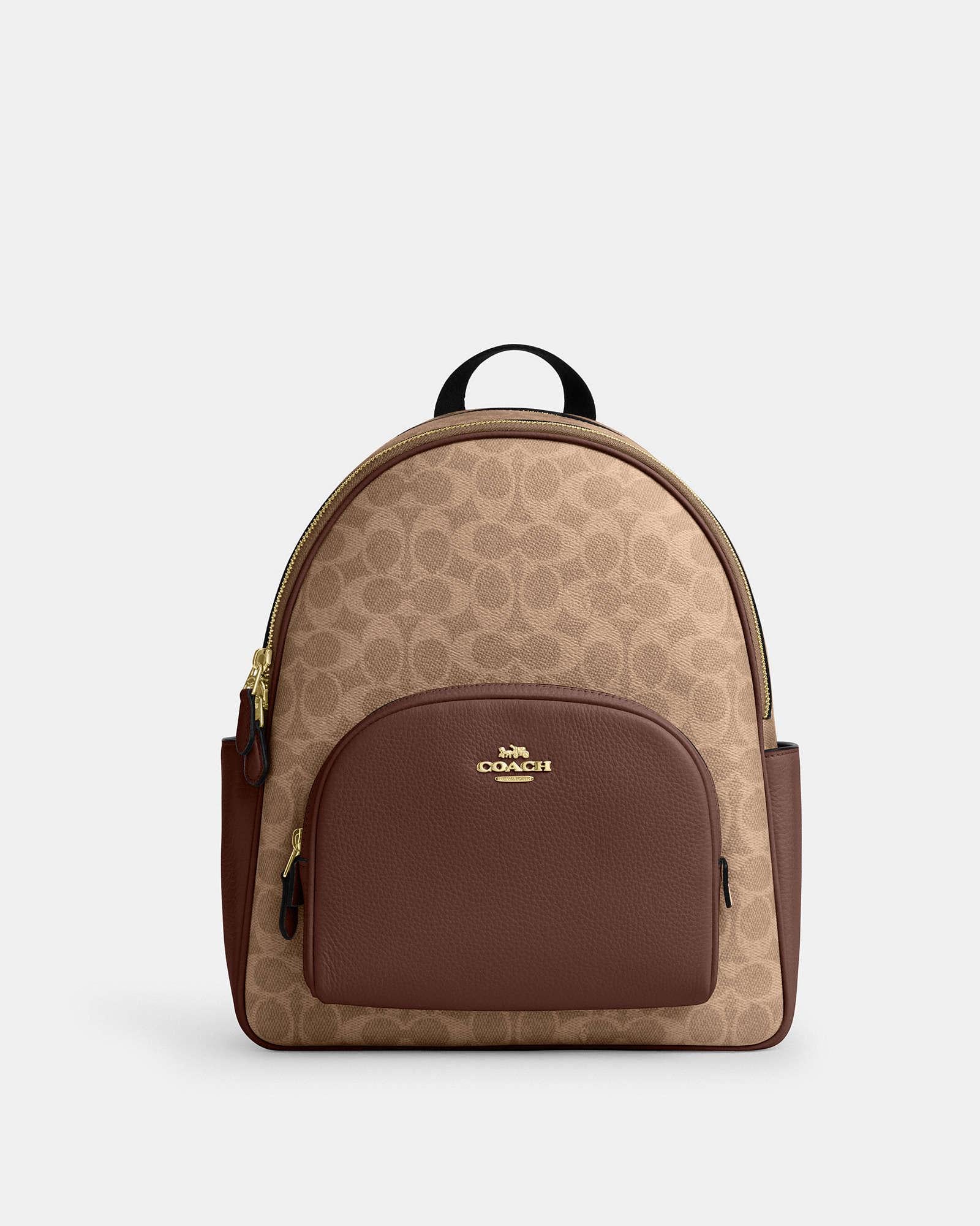 Рюкзак жіночий Coach Court Backpack In Signature Canvas Бежевий (36999037)