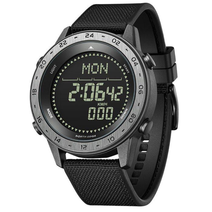 Часы мужские тактические North Edge Tank3 5BAR водостойкие с компасом водостойкие из стали 44х13 мм Черный (150-96-1995)