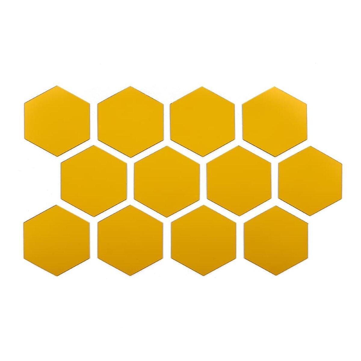 Декор дзеркальний акриловий самоклеючий 80х70 мм 12 шт. Золотий (SW-00002515)