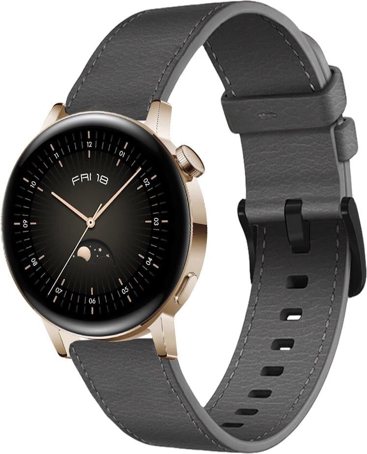 Ремінець шкіряний Elfur для Huawei Watch GT3 42 мм Grey (35758-33) Ремінець шкіряний Elfur для Huawei Watch GT3 42 мм Grey (35758-33)