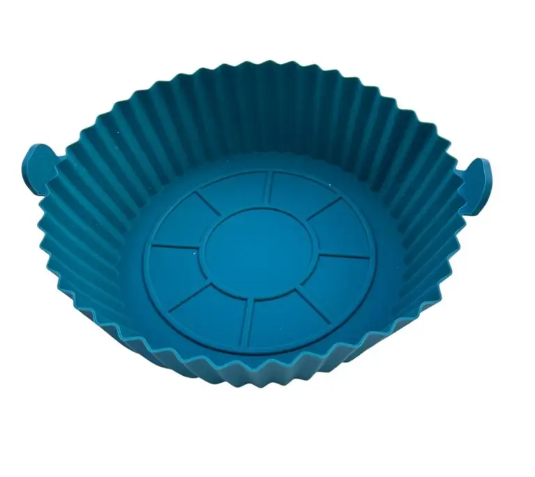 Форма в аерогриль кругла силіконова 19287 20х20х5 см Блакитний (8-6-5145485)