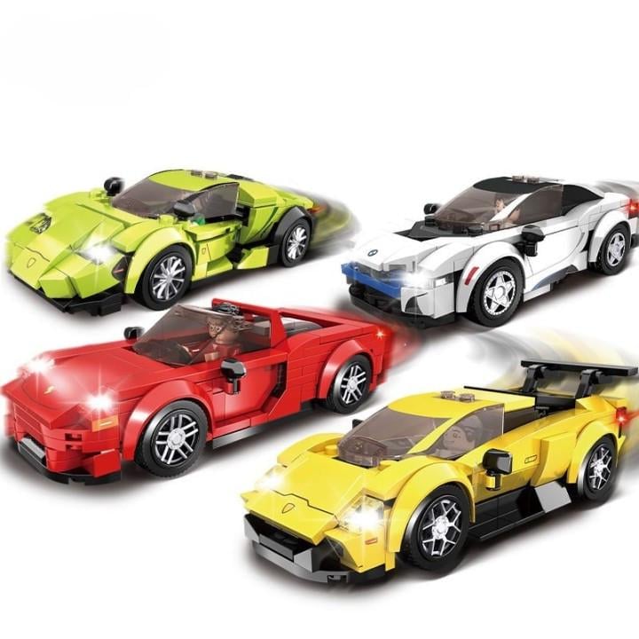 Конструктор детский Автомобили СУПЕР ГРОМ из 4 машинок 758 дет. (22773795)