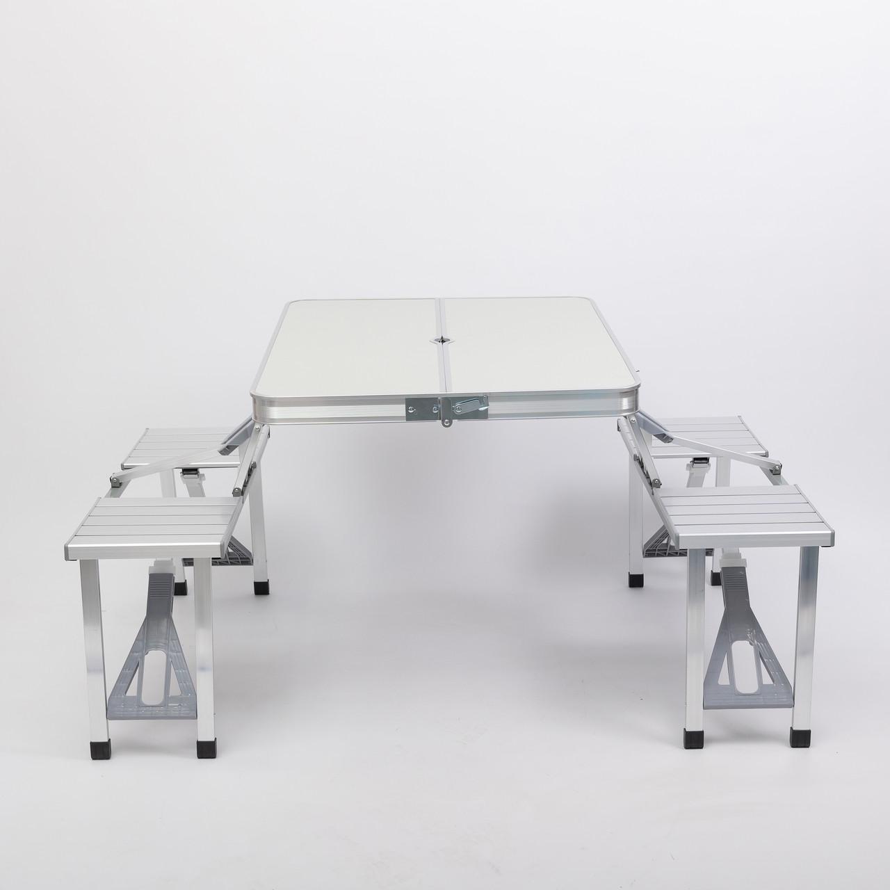 Стіл-трансформер складаний алюмінієвий та 4 стільці (6855) - фото 6 Стіл-трансформер складаний алюмінієвий та 4 стільці (6855) - фото 6