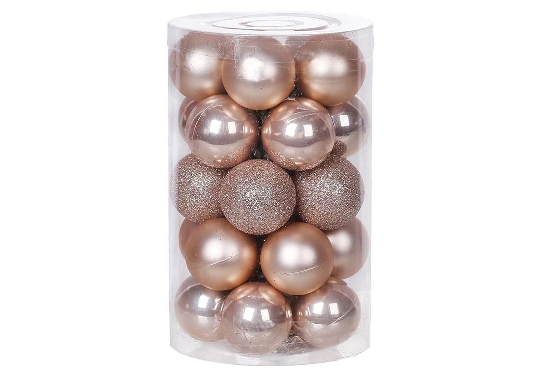 Набор елочных шаров 25 шт. Пудровый (47/191)