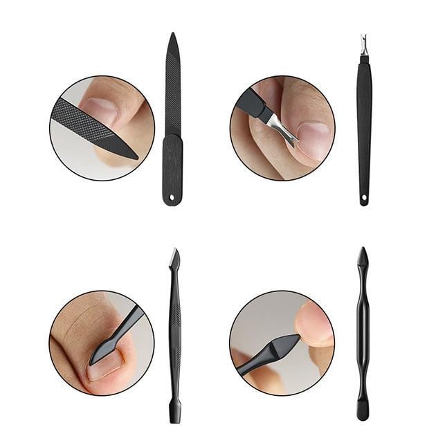 Набір манікюрний педикюрний професійний з медичної сталі у футлярі 22 пр. Чорний - фото 4