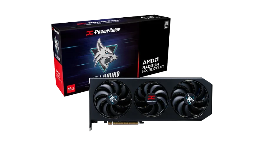 Видеокарта AMD Radeon RX 9070 XT 16GB GDDR6 Hellhound PowerColor (RX9070XT 16G-L/OC) Видеокарта AMD Radeon RX 9070 XT 16GB GDDR6 Hellhound PowerColor (RX9070XT 16G-L/OC)