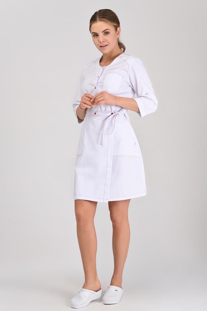 Халат TopLine Вірджинія рукав 3/4 р. 56 Білий (11934-(56) б.строч.ч.) - фото 3 Халат TopLine Вірджинія рукав 3/4 р. 56 Білий (11934-(56) б.строч.ч.) - фото 3