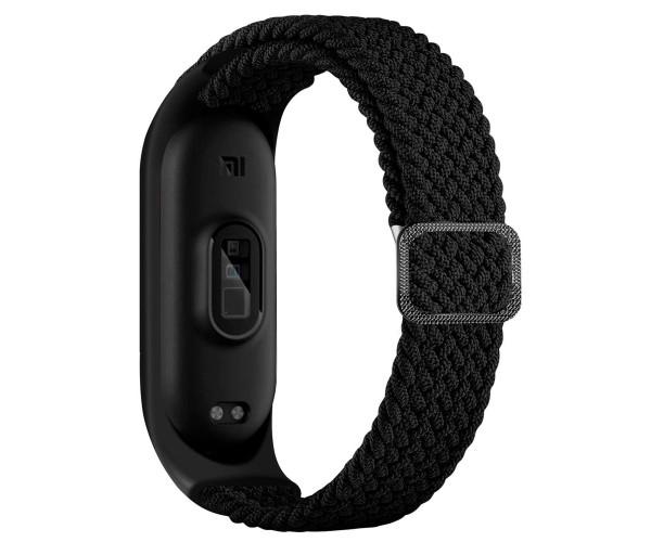 Ремінець Nylon для Xiaomi Mi Band 3/4/5/6/7 Elastic adjustment Black Ремінець Nylon для Xiaomi Mi Band 3/4/5/6/7 Elastic adjustment Black