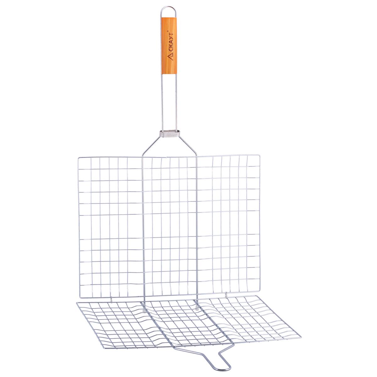 Решітка для гриля Скаут з хромованої сталі 40х30х2 см (0707) - фото 3