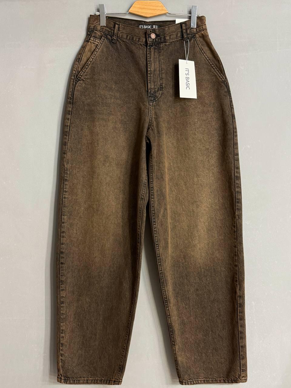 Джинсы женские ITS Basic 2952-4 skater fit с косыми карманами р. 38 Коричневый (5761) - фото 3