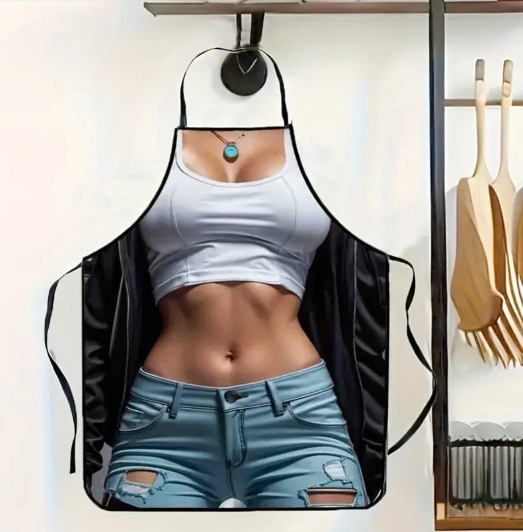 Фартук с приколом девушка в джинсах 80x60 см Разноцветный (50222) - фото 3 Фартук с приколом девушка в джинсах 80x60 см Разноцветный (50222) - фото 3