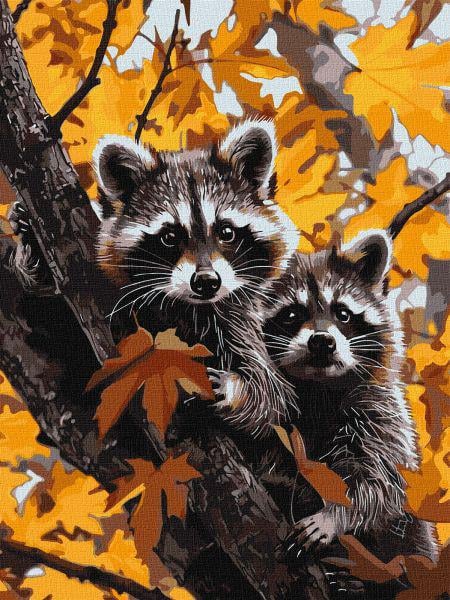 Картина за номерами Ідейка Пригода єнотів 30х40 см (Id-KHO6653)