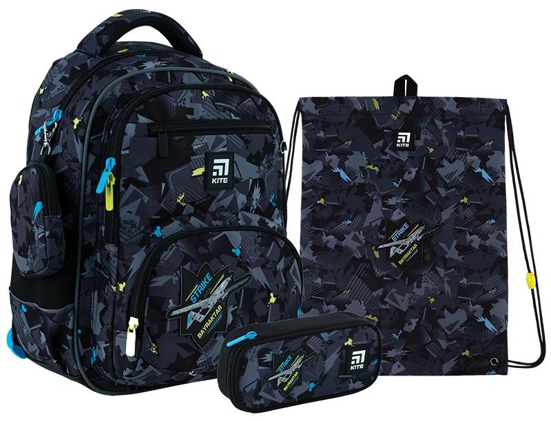 Набір KITE Education Airstrike рюкзак шкільний ортопедичний/пенал/сумка для взуття (202826)