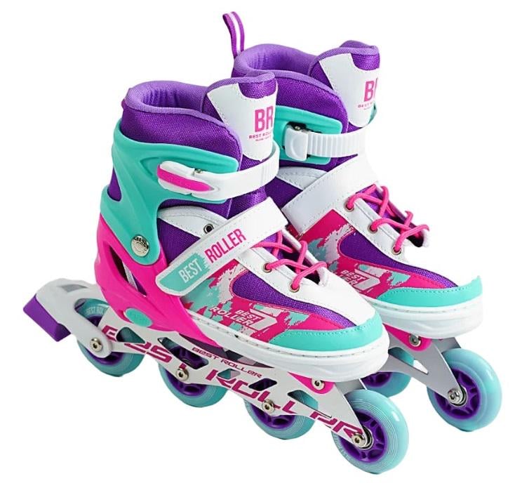 Коньки роликовые Best Roller PU колеса светящиеся 21,5-24 см р. 34-37 Violet (151224)
