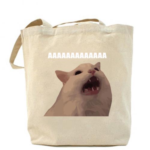 ЭКО-сумка Мемный кот кричит (15046661-11-189474) ЭКО-сумка Мемный кот кричит (15046661-11-189474)