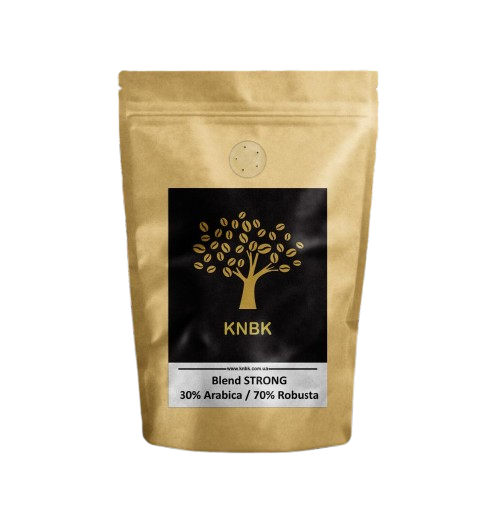 Кофе свежеобжаренный купаж сортов knbk strong арабика 30%/робуста 70% 250 г (168-65094)