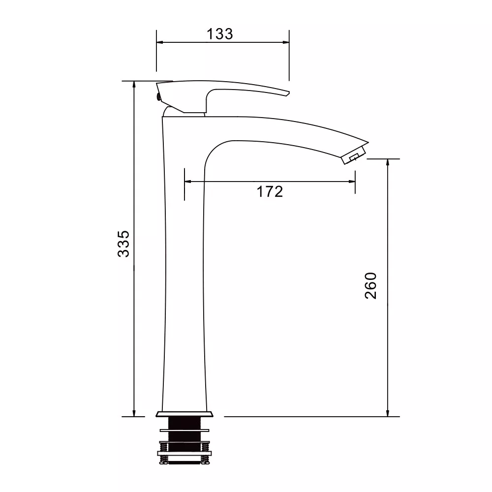 Смеситель для умывальника Gappo G1007-16 Черный (1042406) - фото 7